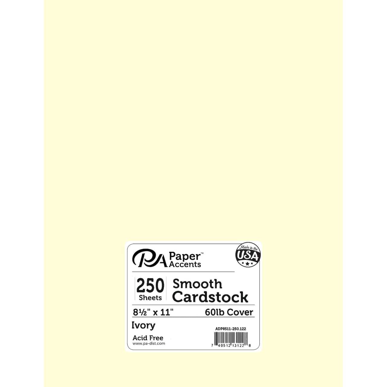 PA Paper™ Accents Ivory 8.5 x 11 60lb. Smooth Cardstock, 50 Sheets
